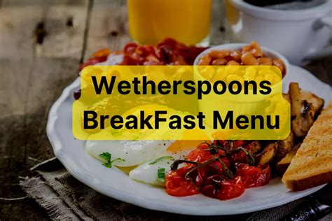 Wetherspoons BreakFast Menu - MyJDW