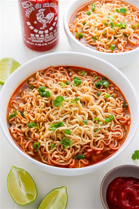 20-Minute Spicy Sriracha Ramen Noodle Soup (Video) - Baker by Nature