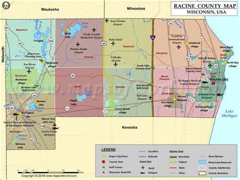 Racine County Map, Wisconsin