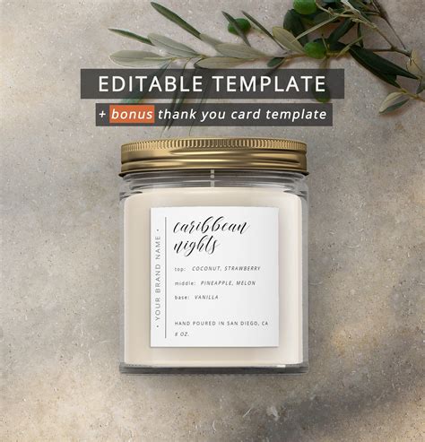 Купить с кэшбэком Editable label template | 3x3, 2x2, 3x2, 2x3 Product labels | DIY Candle ...