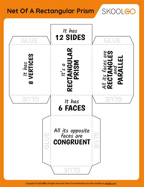 Net Of A Rectangular Prism - Free Worksheet - SKOOLGO