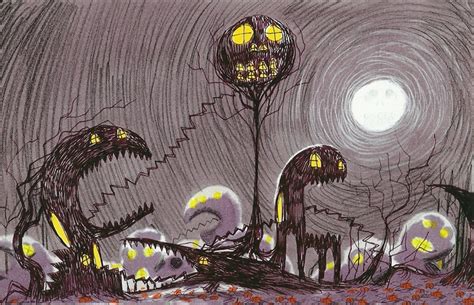 halloween town concept art | Tim burton art, Tim burton artwork, Tim burton