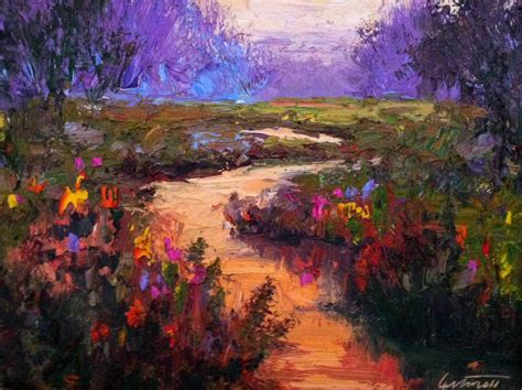 Purple Landscape Painting at PaintingValley.com | Explore collection of ...