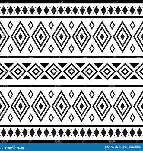 Black and White Tribal Ethnic Pattern with Geometric Elements, Traditional African Mud Cloth ...