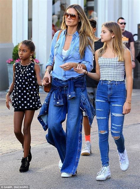 Fashionistas: Heidi Klum took her equally stylish daughters Lou and Leni to The Grove shop ...