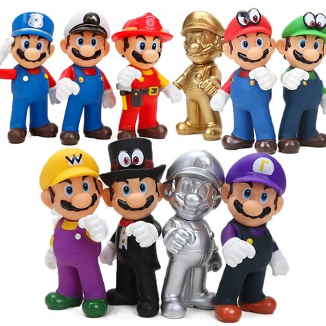 13cm Super Mario Figures Toys Super Mario Bros Bowser Luigi Koopa Yoshi Mario Maker Odyssey PVC ...