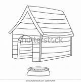 Cute Cartoon Wooden Doghouse Coloring Page Stock Vector Royalty Free  sketch template