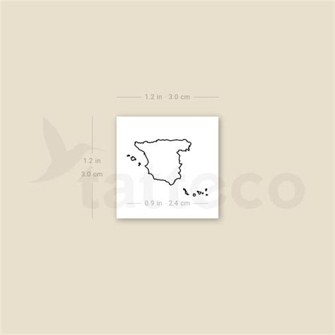 Spain Map Outline Temporary Tattoo - Set of 3 – Tatteco