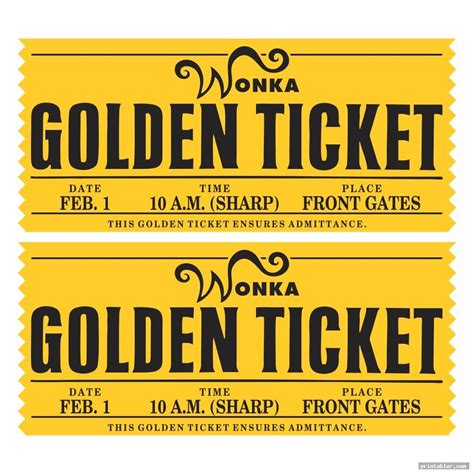 Wonka Golden Ticket Template