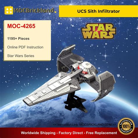 UCS Sith Infiltrator MOC 4265 Star Wars Designed By Aniomylone With 1195 Pieces - MOC Brick Land