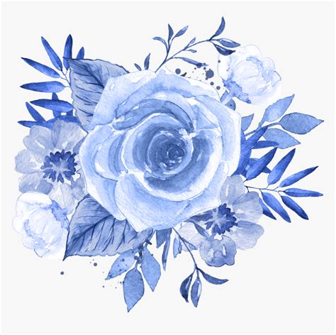 Blue Flower Watercolor Painting Clip Art - Blue Flower Watercolor Png, Transparent Png - kindpng