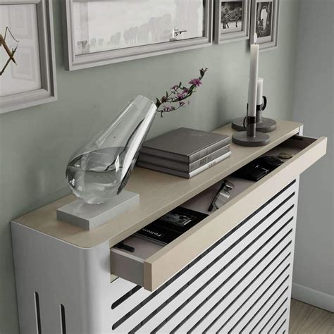 Modern Floating White Radiator Heater Cover NORDIC one or two wood ...