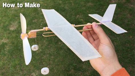 How to Make a Simple Rubber Band Powered Airplane at Home - YouTube