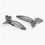 Dark Silver Butterfly Hair Clips - 2 Pack | Claire's US