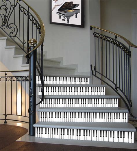 Piano Keyboard Tile, Waterproof Vinyl Tile Pack of 24, Tile Decals for Kitchen, Stair or Any ...