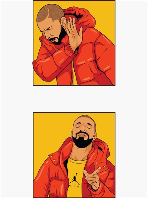 "Drake Meme Cartoons " Sticker for Sale by sherwinlde | Redbubble