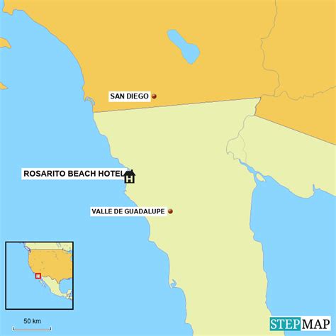 StepMap - ROSARITO BEACH HOTEL - Landkarte für Mexico