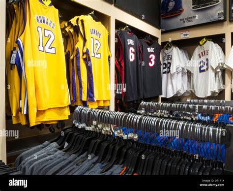 NBA Jerseys, Modell's Sporting Goods Store Interior, NYC Stock Photo ...