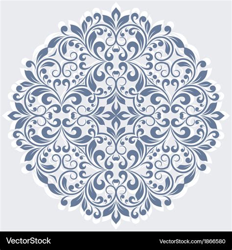 Round floral pattern Royalty Free Vector Image