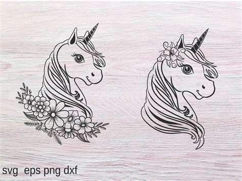 Unicorn SVG File Unicorn Flowers Svg Unicorn Cut File - Etsy