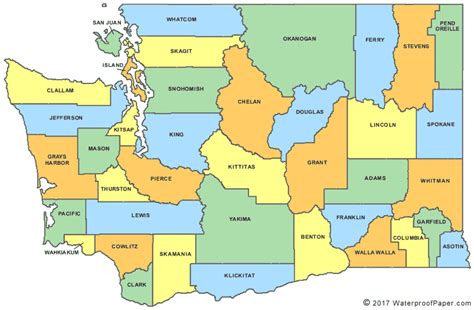 Printable Washington Maps | State Outline, County, Cities