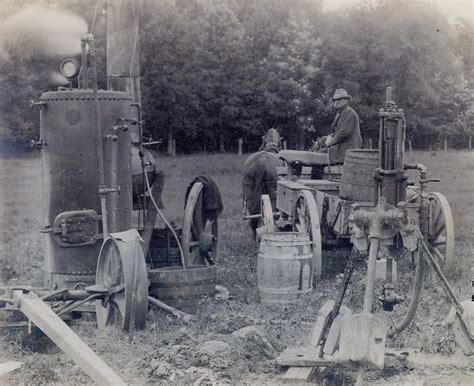 Road crew operating a steam drill in the Town of De Kalb