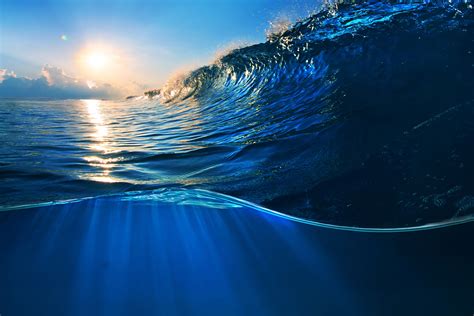 untitled #sea #water #nature #Sun #waves #cyan #blue #underwater #5K # ...