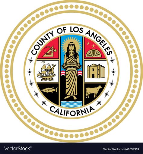 Seal of los angeles county california Royalty Free Vector