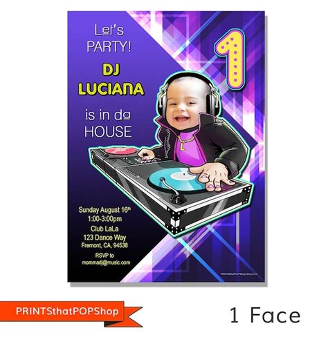 DJ Party Invitation,DJ Dance Party,Glow Dance Party Birthday,Dance ...