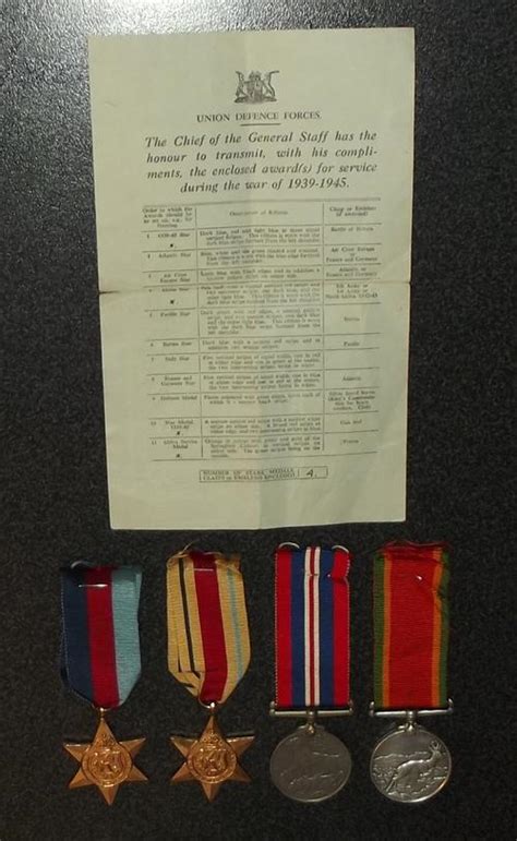 World War 2 - WW2 South African Police Full Size Medal Group - SAP 196684 J.C. Hattingh was ...