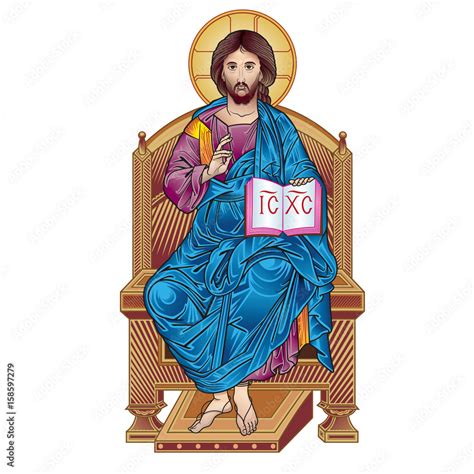 jesus on throne color Stock Vector | Adobe Stock