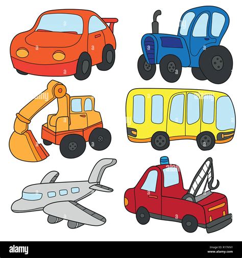 Cartoon cars collection. Vector of Transportation theme with Car, truck ...