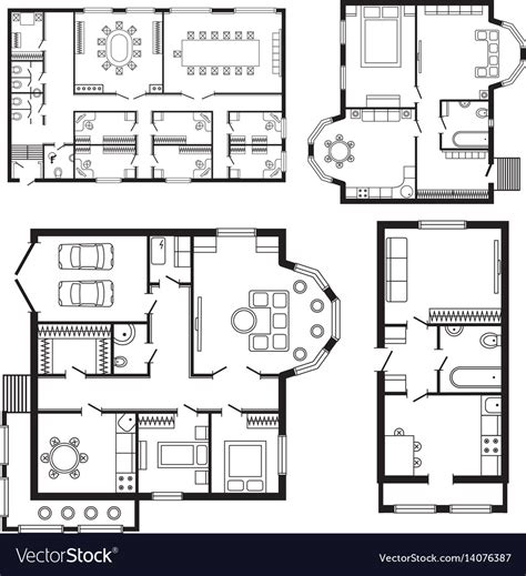 Modern office architectural plan interior Vector Image