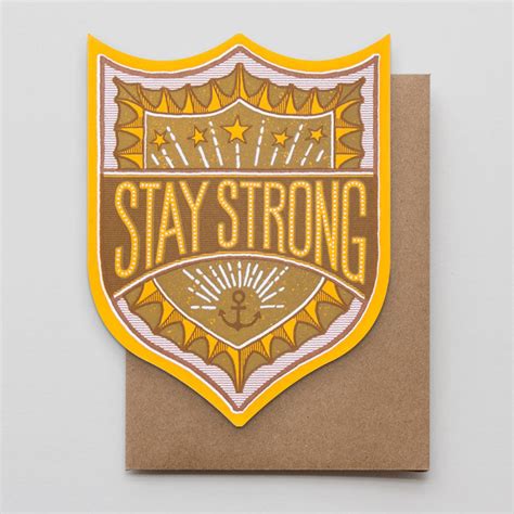 Die-Cut Letterpress Stay Strong Card