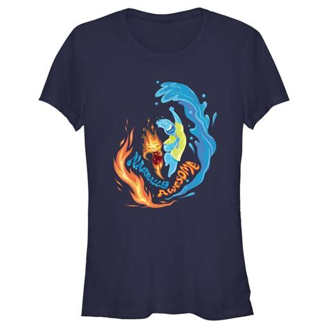 Juniors Womens Elemental Ember and Wade Naturally Awesome T-Shirt - Navy Blue - X Large | Cool t ...