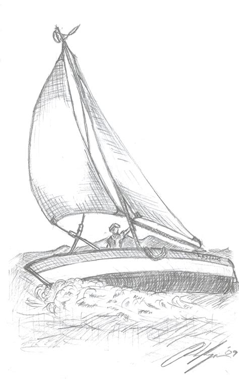 Sailboat Drawing Sketch at PaintingValley.com | Explore collection of Sailboat Drawing Sketch