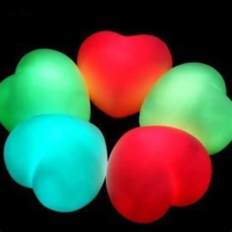 Led Mini Lovely Heart Night Lights Colorful Battery Powered Bedroom Baby Pillow Toy Desk Night ...