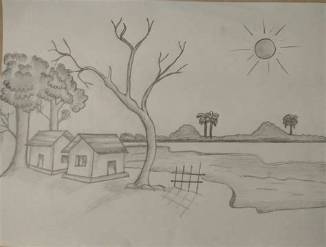 Nature scene Drawing by Praisy S - Fine Art America