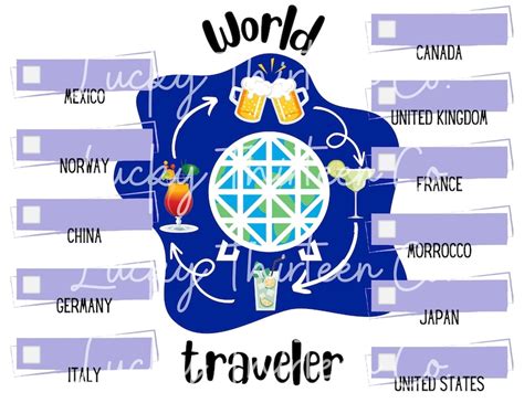 World Traveler 8.5x11 Passport Printable PDF File, EPCOT World Showcase ...