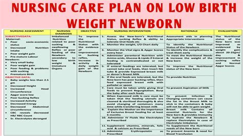 NCP 38 Nursing Care Plan on Low birth weight Newborn/ pediatric condition - YouTube