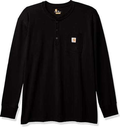 Carhartt Men's Relaxed Fit Heavyweight Long-Sleeve Henley Pocket Thermal T-Shirt at Amazon Men’s ...