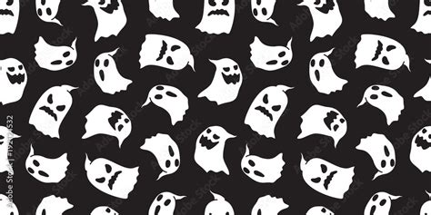 Ghost seamless pattern vector Halloween isolated spooky cartoon ...