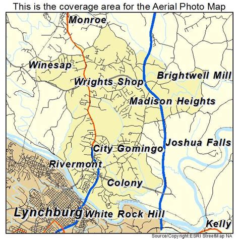 Aerial Photography Map of Madison Heights, VA Virginia