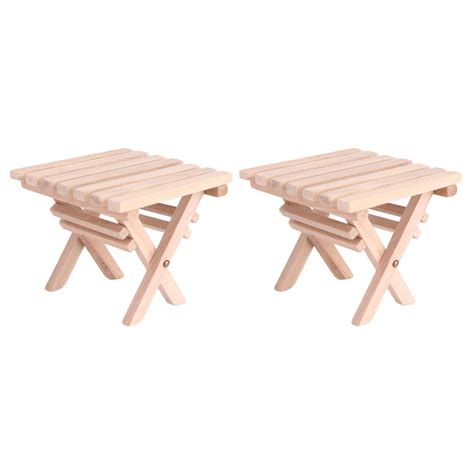 Homemaxs 2Pcs Miniature Folding Table Models Creative Wooden Mini Table ...