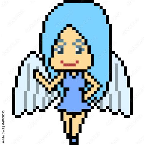 vector pixel art angel Stock Vector | Adobe Stock