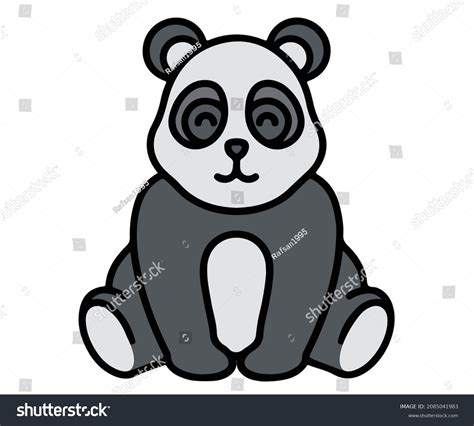 Giant Panda Full Body Drawing White Stock Vector (Royalty Free) 2085041983 | Shutterstock