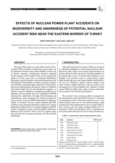 (PDF) Effects of Nuclear Power Plant accidents on biodiversity and ...