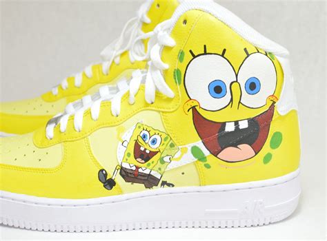 Spongebob SquarePants Nike AF1 High - Custom Painted Sneakers | Spongebob, Painted sneakers ...