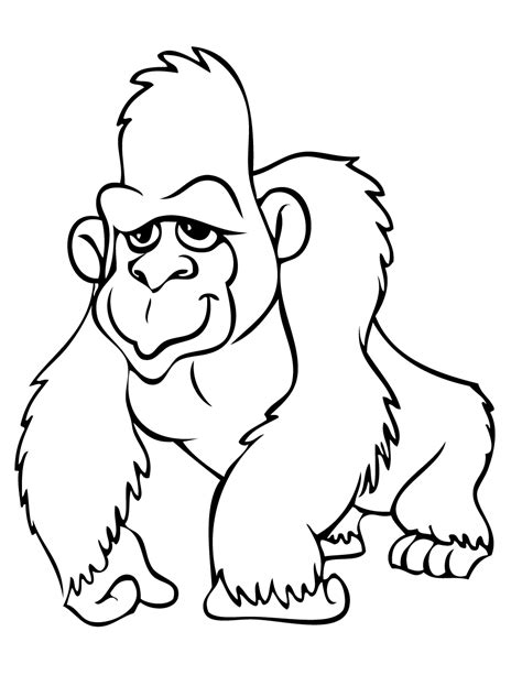 Gorilla coloring pages to download and print for free