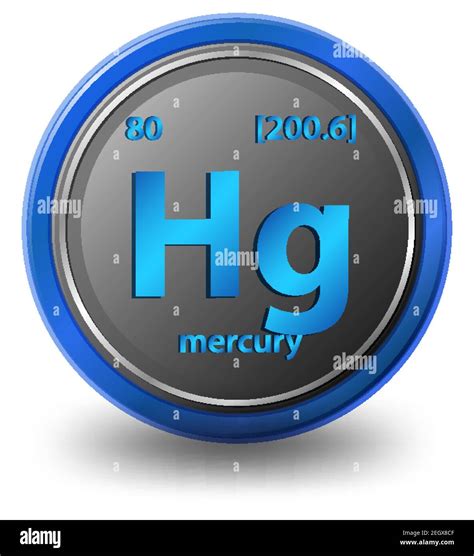 Mercury chemical element. Chemical symbol with atomic number and atomic mass. illustration Stock ...